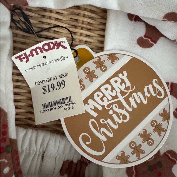 Cozy White and Brown Gingerbread Pajama Set - Picture 3 of 3